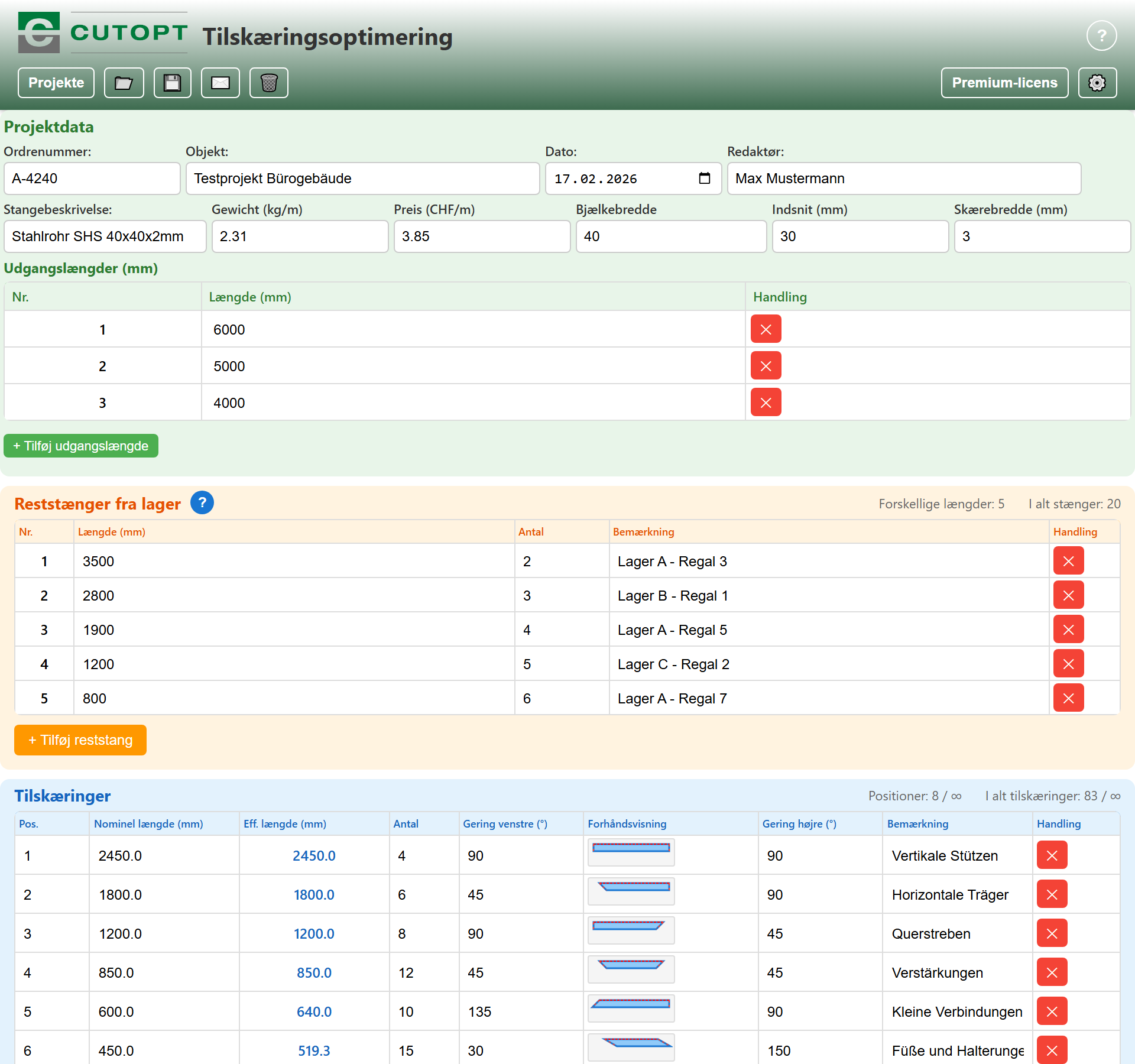 CUTOPT Application Screenshot