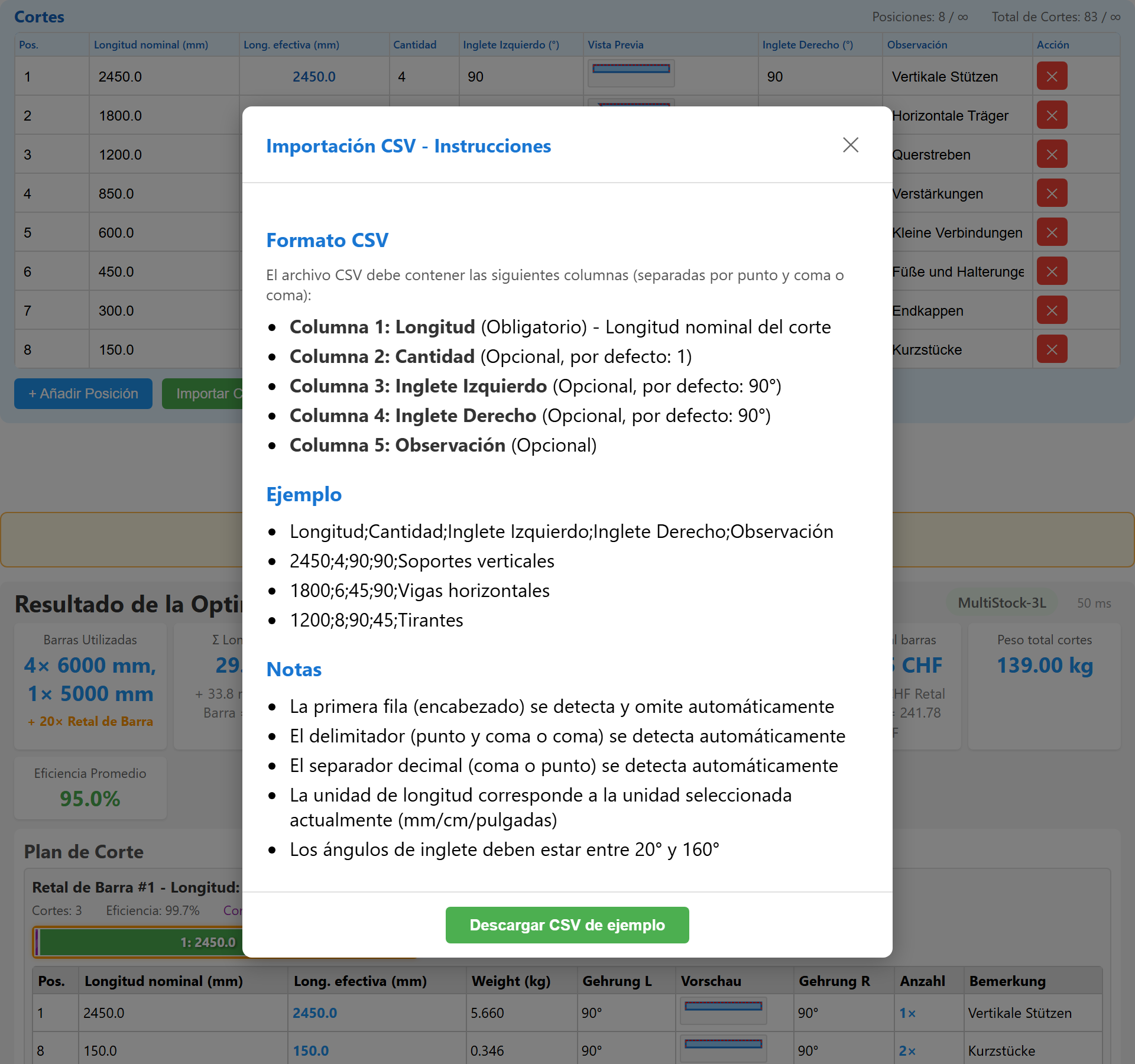Importación CSV