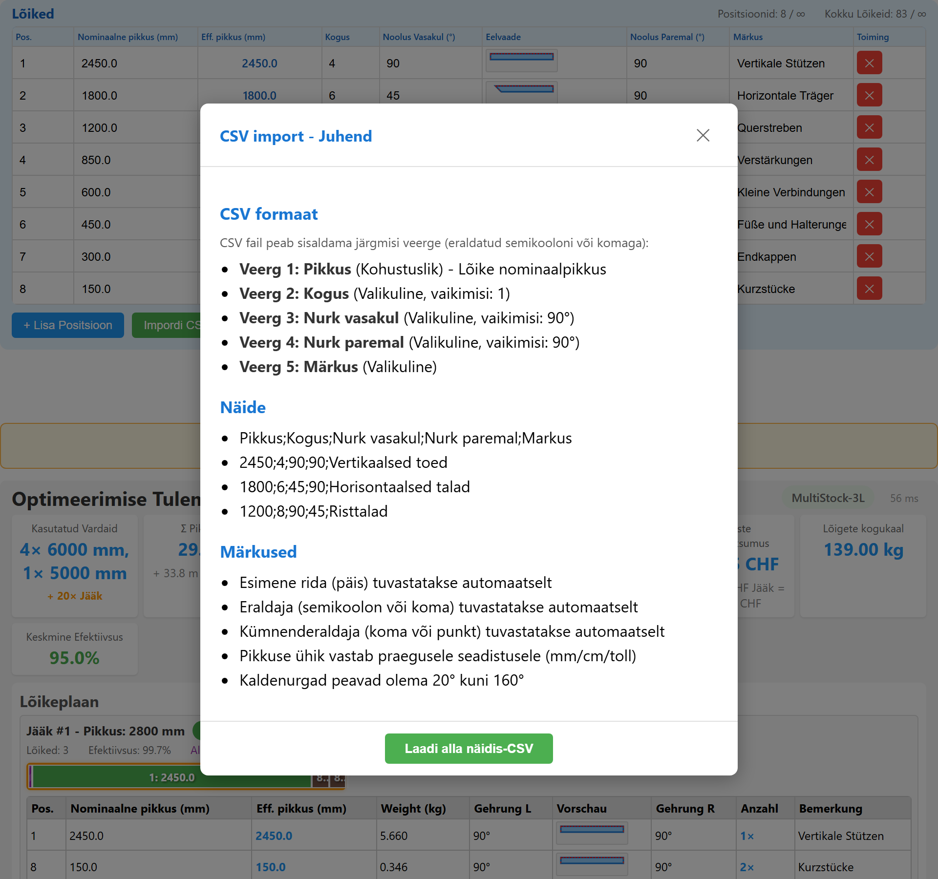 CSV import