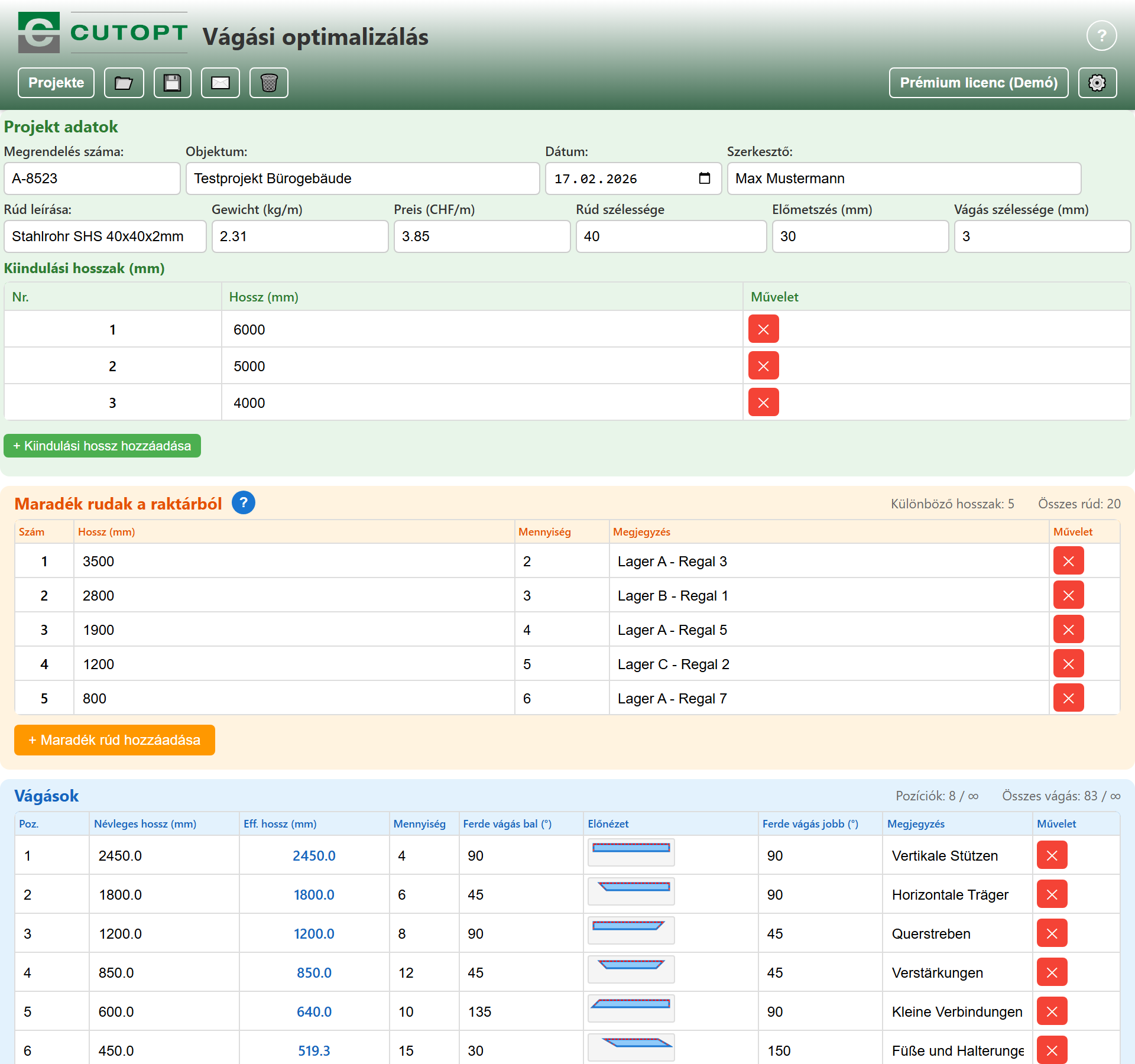 CUTOPT Application Screenshot