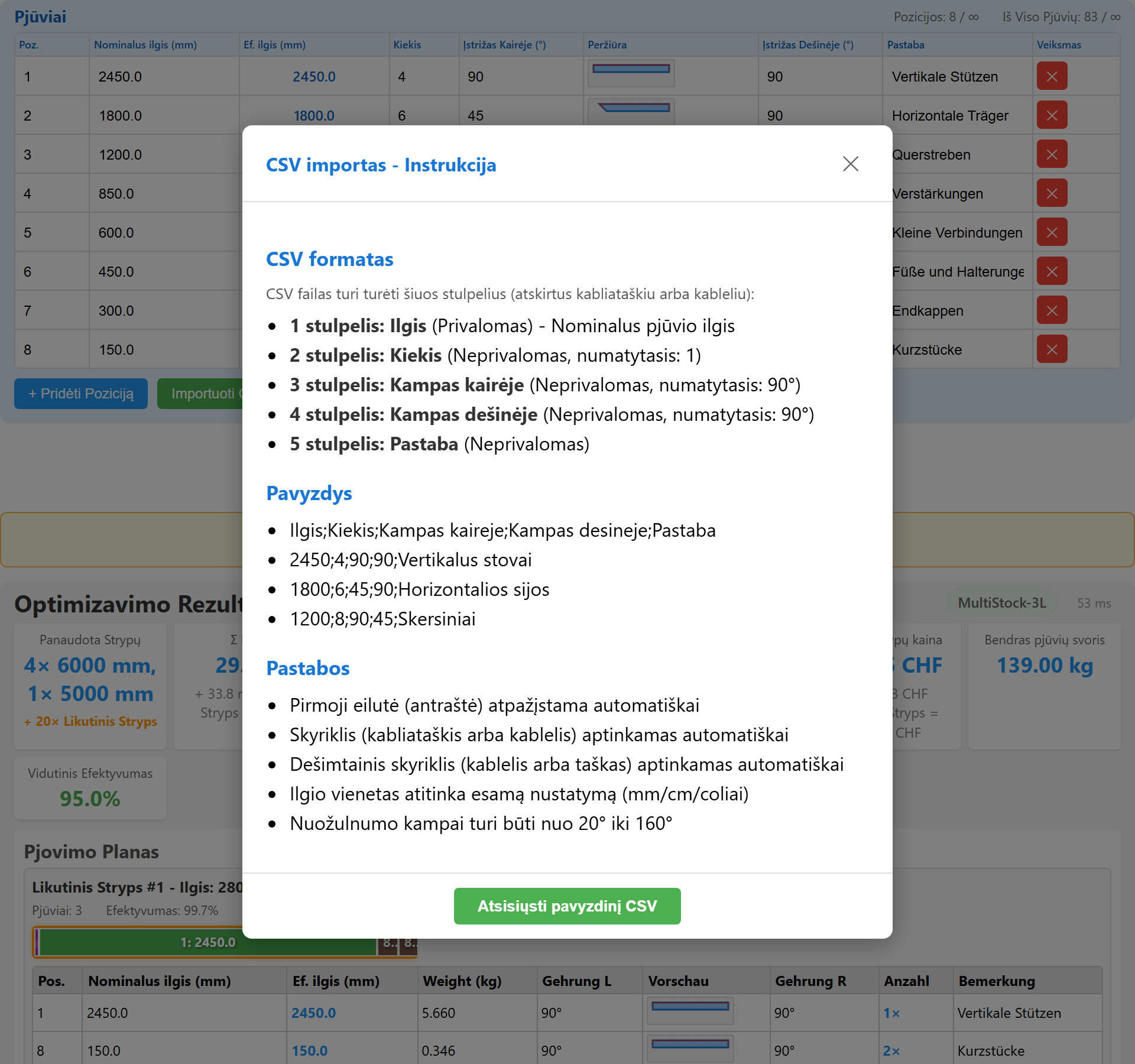 CSV importas