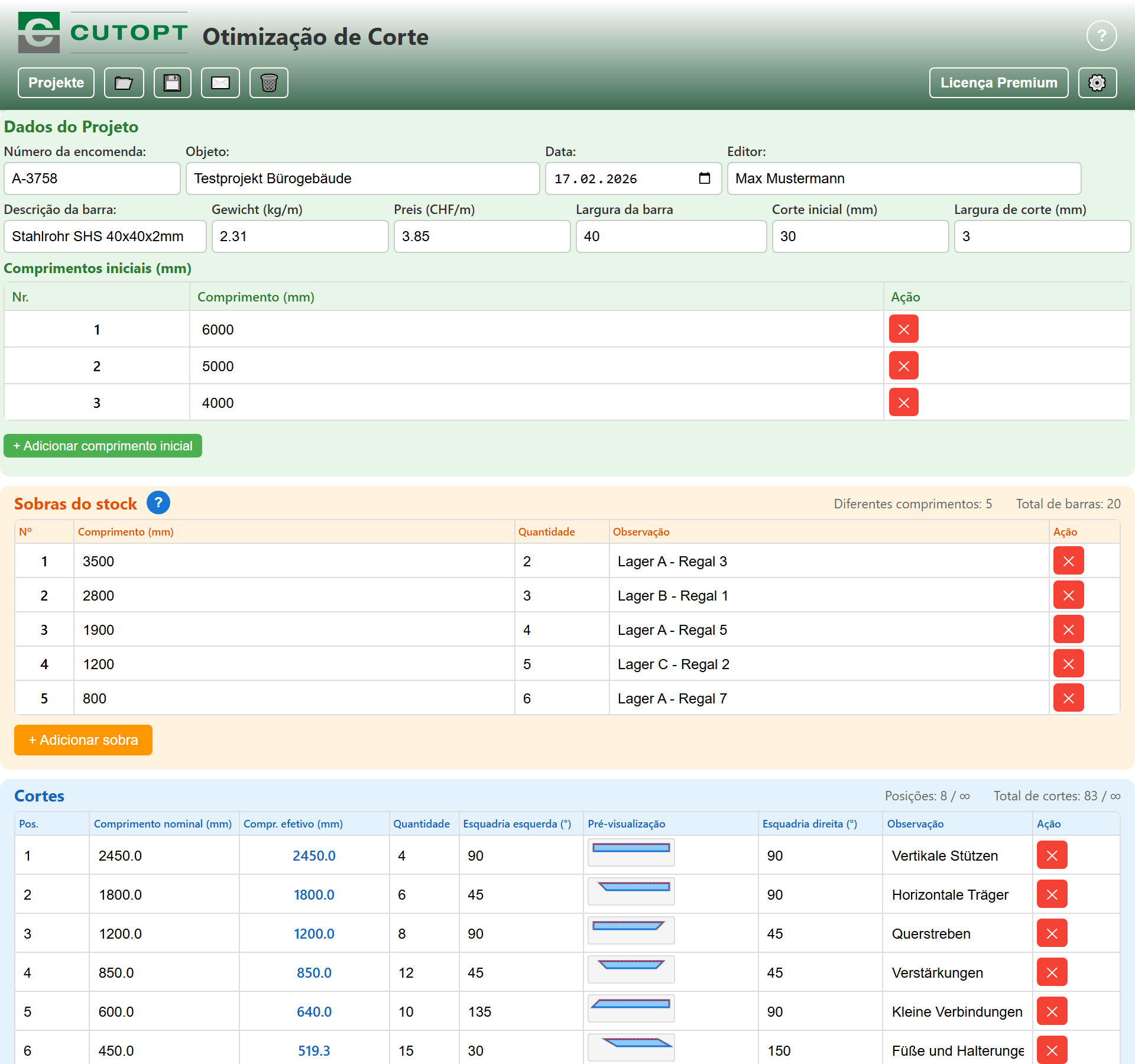 CUTOPT Application Screenshot