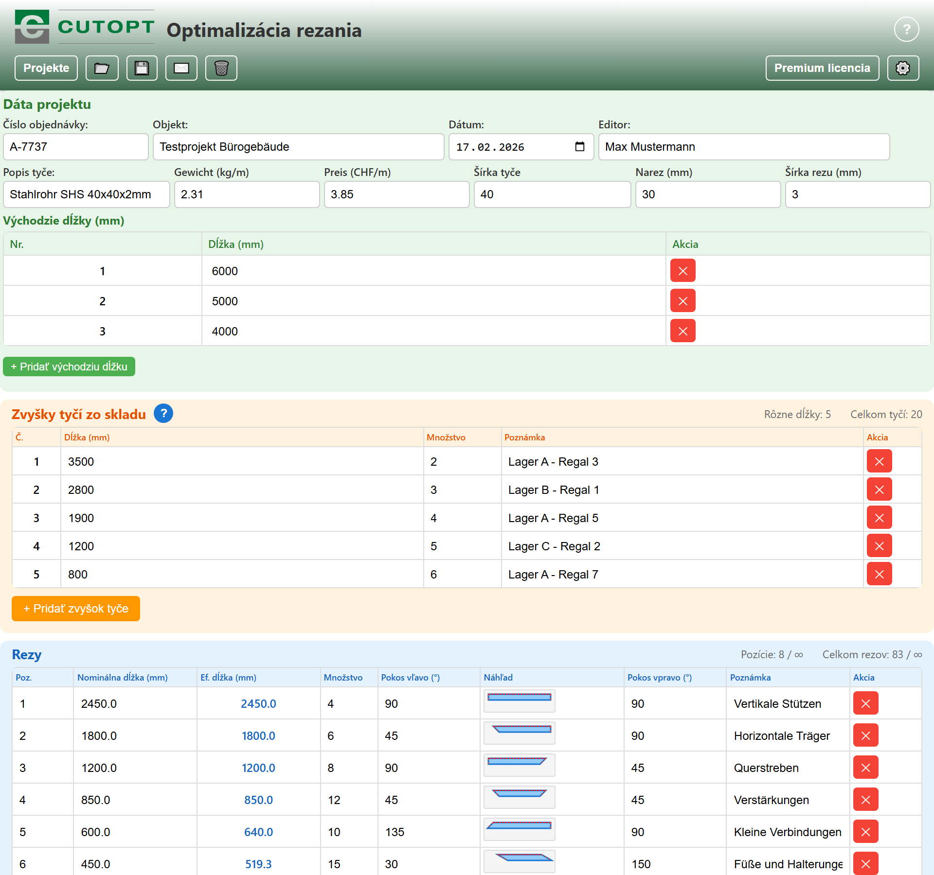 CUTOPT Application Screenshot